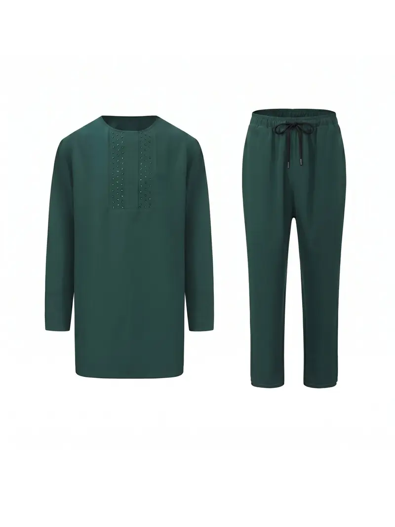 Men's Embroidered Kaftan Pants Set