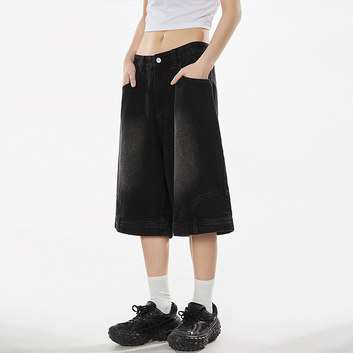 Reverse-Wash Baggy Denim Jorts