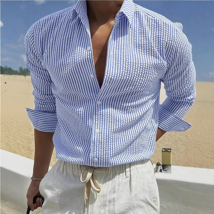 Fitted Stripe Long-Sleeve Shirt