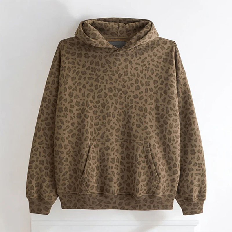 Leopard Print Pullover Hoodie