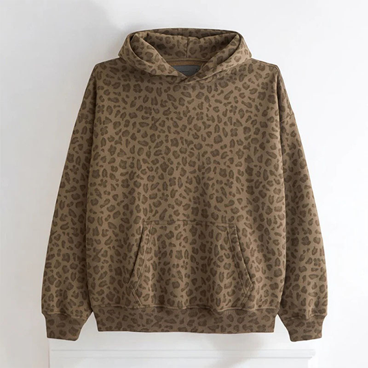 Leopard Print Pullover Hoodie