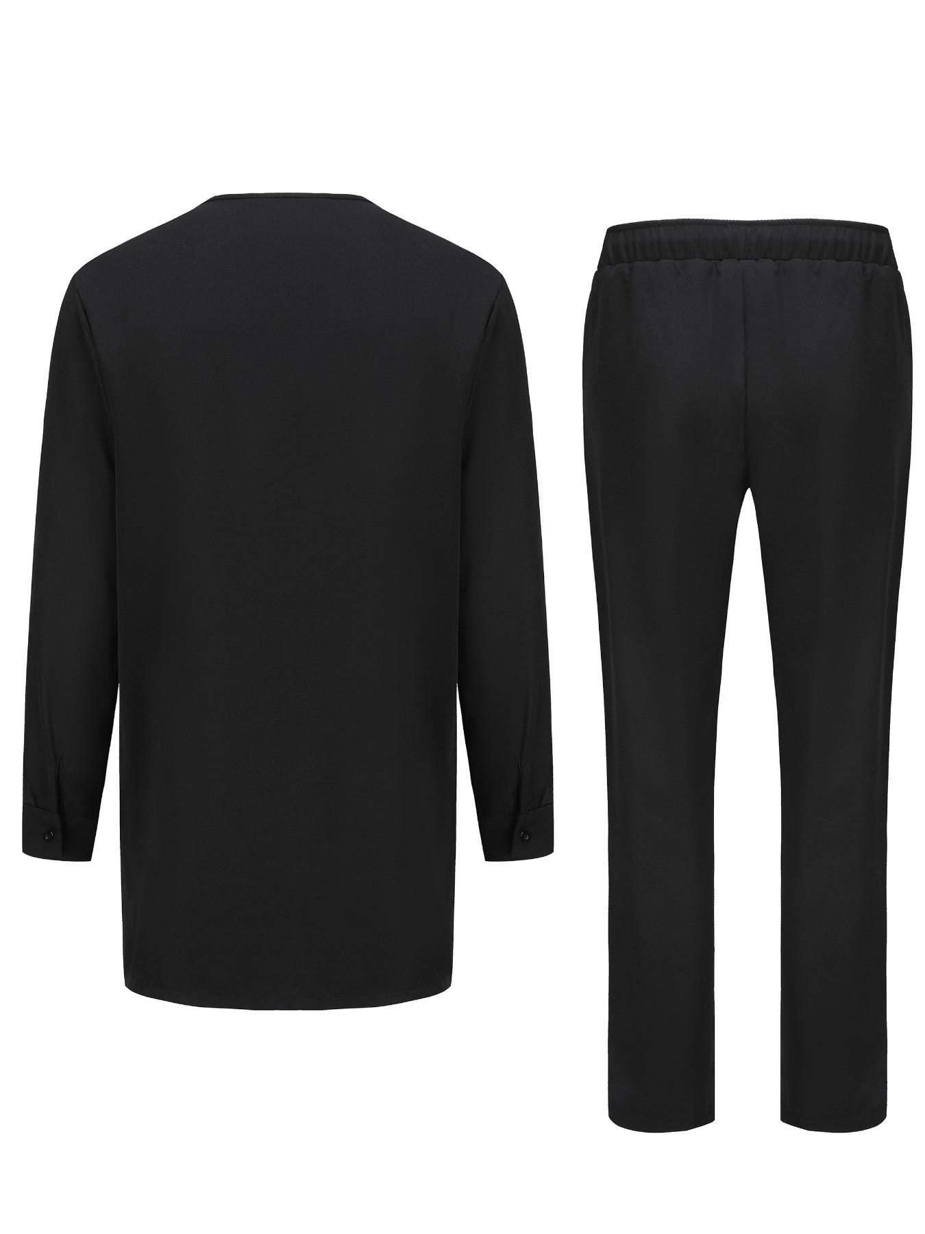 Men's Embroidered Kaftan Pants Set