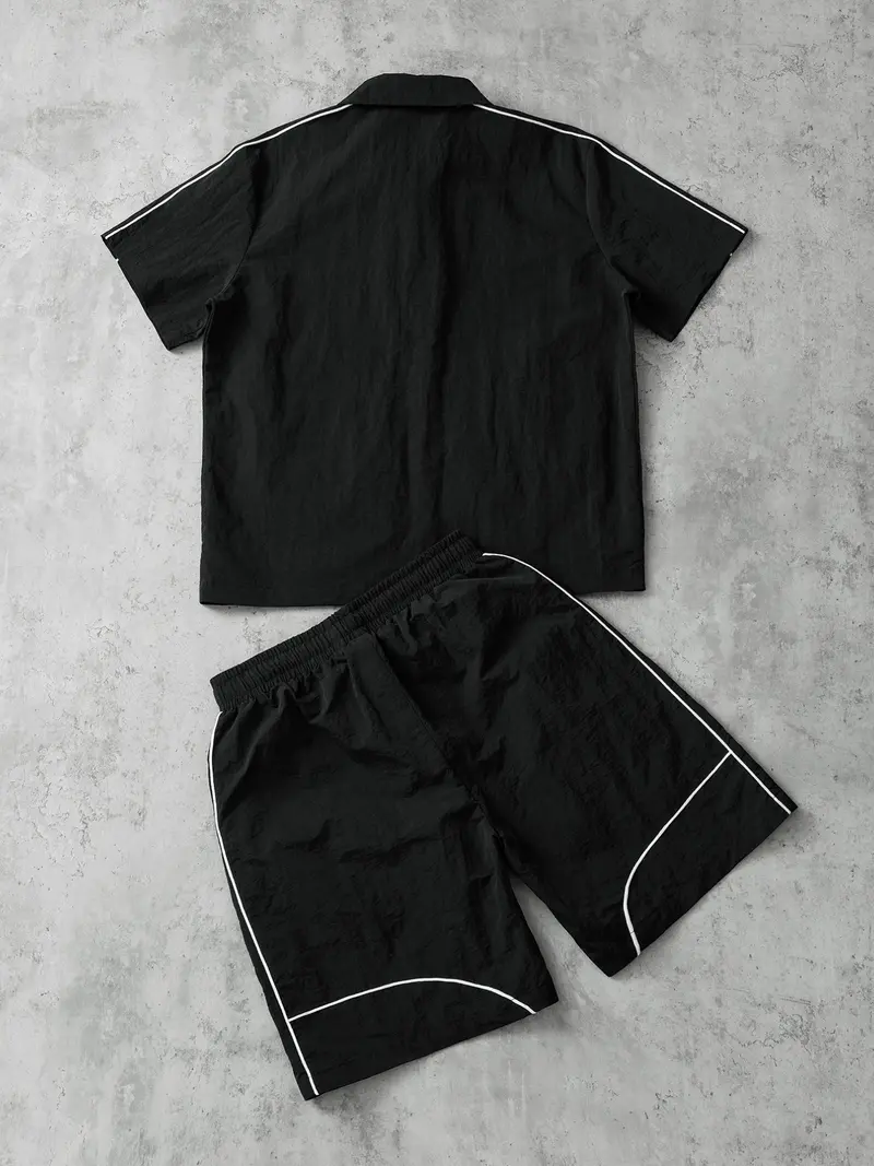 Men's Star Zip Shirt & Shorts Set