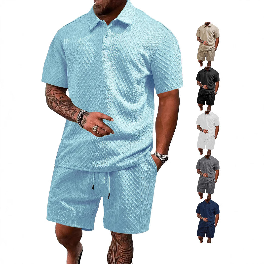 Men's Polo Shirt & Drawstring Shorts Set